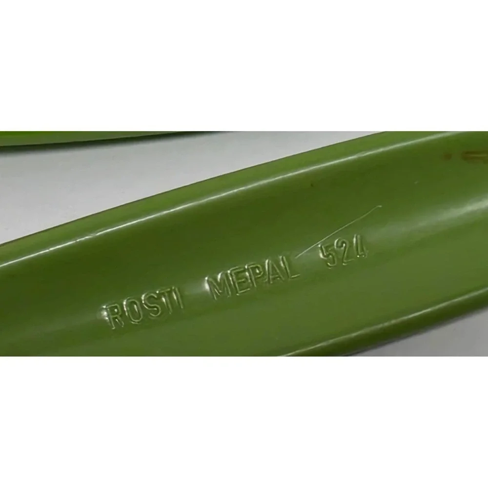Vtg Rosti Mepal Hutzler Melamine Utensil Set 3 Avocado Green Spatula Fork Spoon